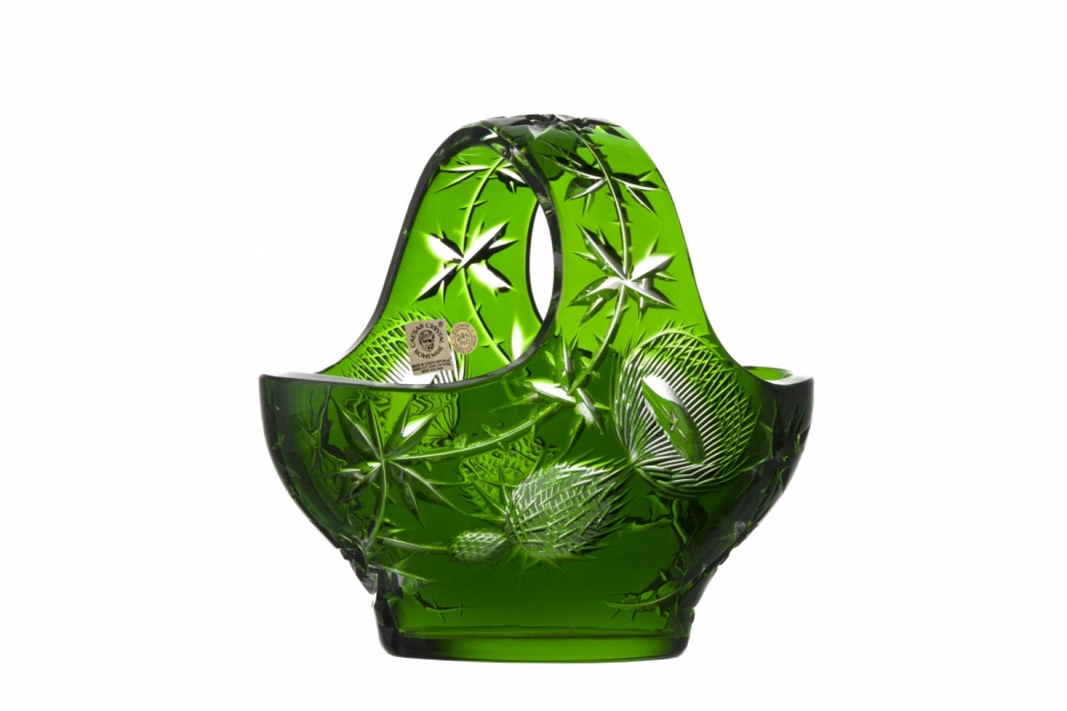 Basket Lead Crystal Basket Thistle